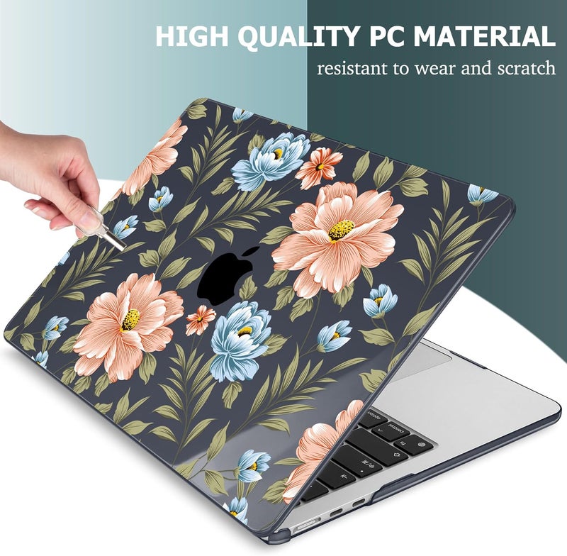 Mektron Designed for 2025/2024/2023 MacBook Air 15 INCH M4 A3241 /M3 A3114 /M2 A2941 Case, Printed Plastic Hard Shell Cover with 15.3" Liquid Retina Display Touch ID, Flower C400 - Image 4